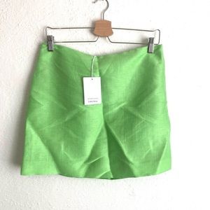Lime linen aline skirt